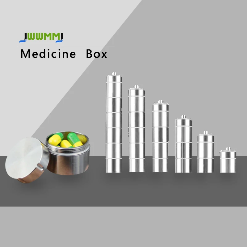 1Pcs Titanium Alloy Portable Small Medicine Box,Seven Day Travel Per Week,Divided Into Large Capacity Metal Portable