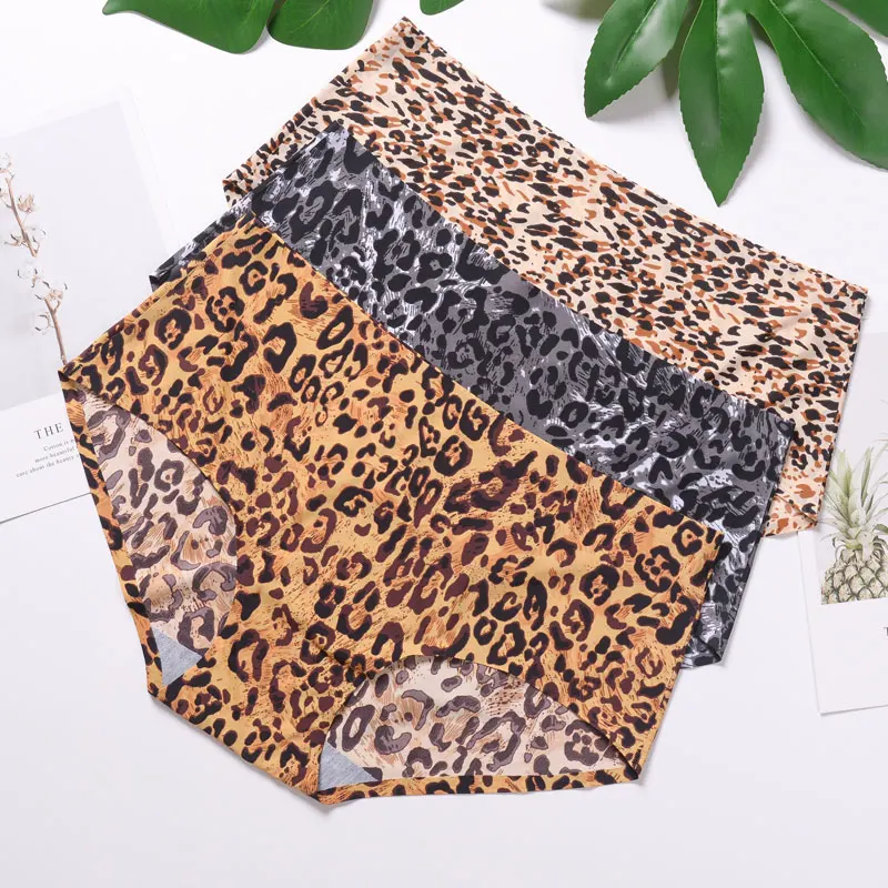 Hot Sale Sexy Leopard Print Underwear Women M/L/XL Low Waist Seamless Ultra-thin Comfort Lingerie Panties Briefs