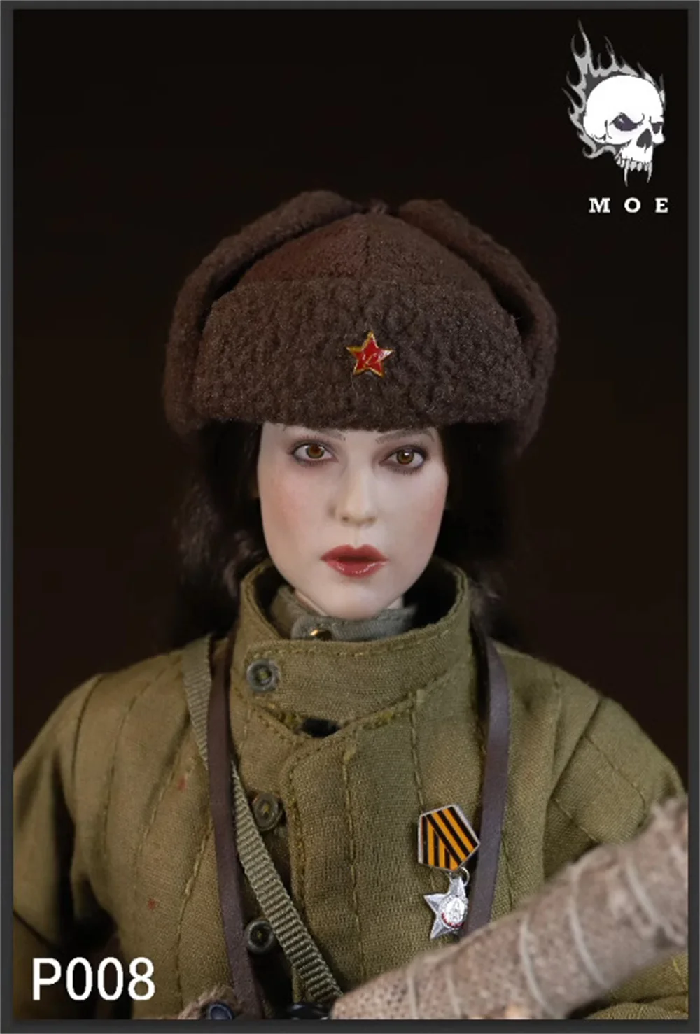 1/6 MOETOYS P008 WWII Series Soviet Female Sniper Winter Snow Full Set Action Figure with Platform Gift For Fan Collect