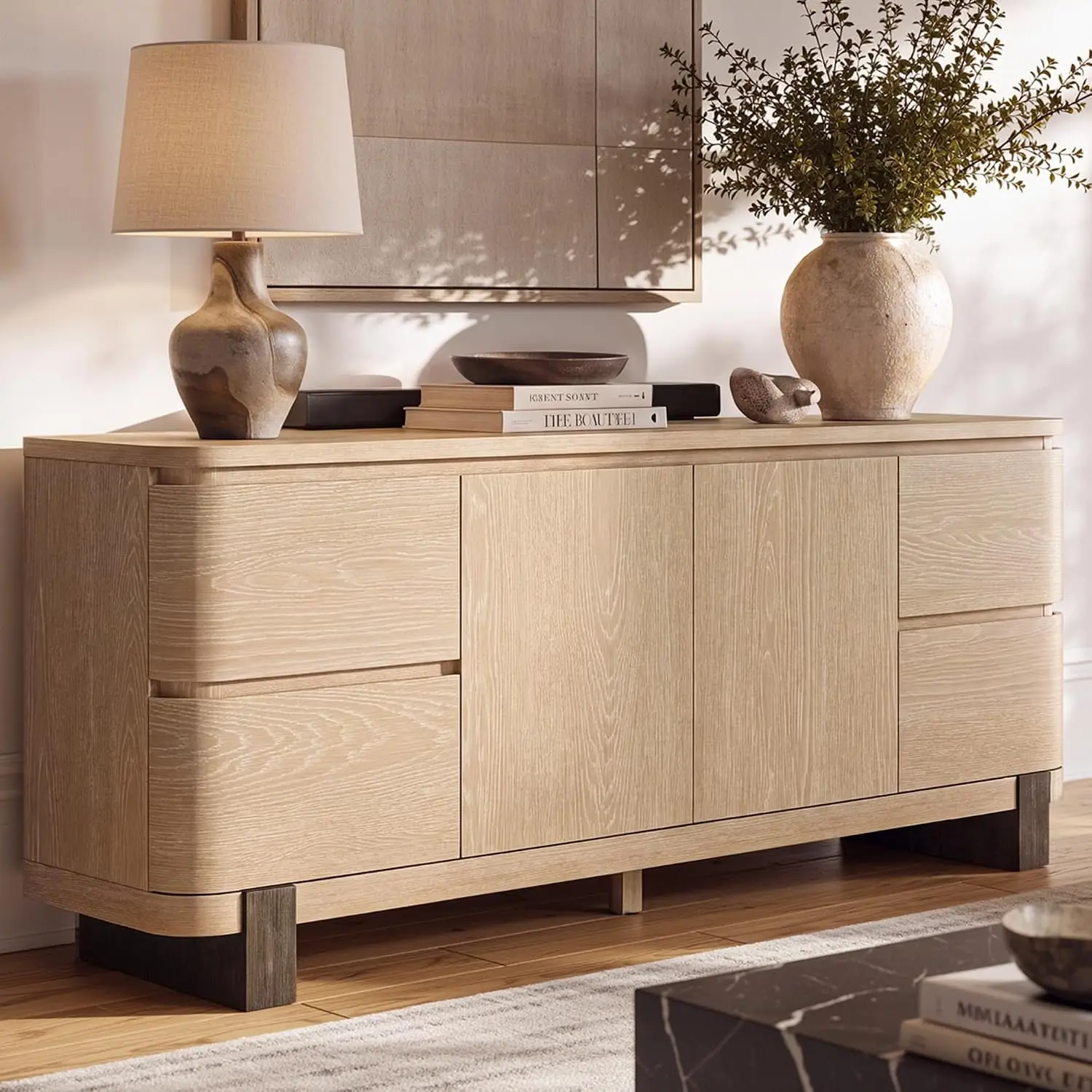 Oak TV Stand for TVs Up to 75