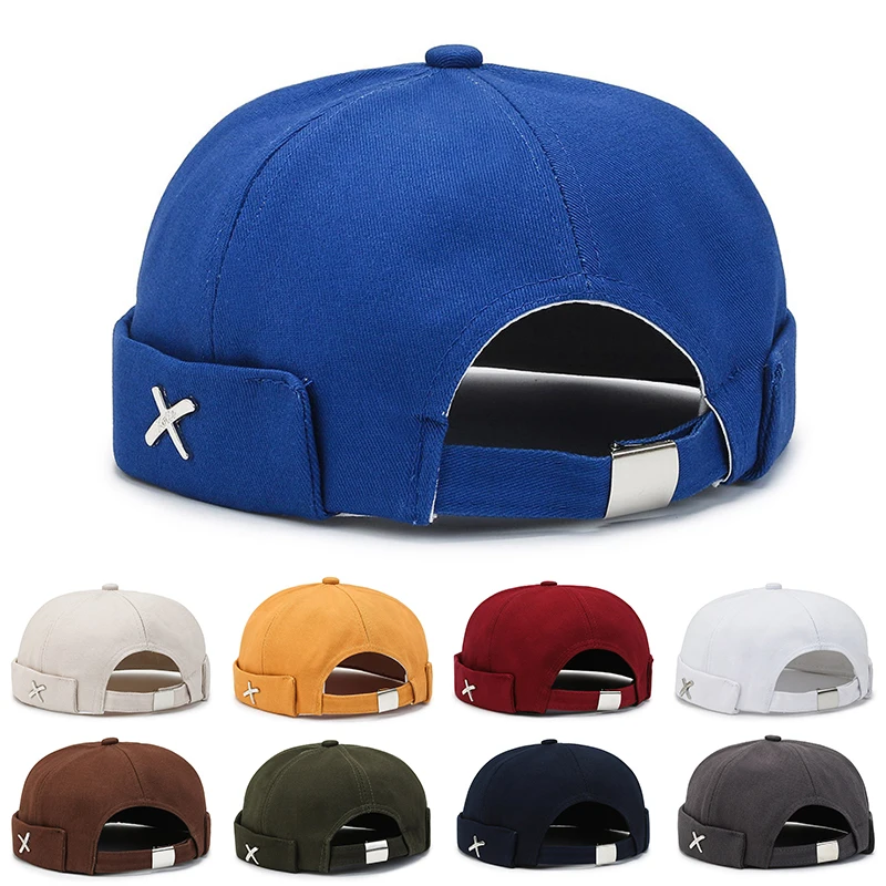 Brimless Skull Caps Vintage Dome Hat Hip Hop Hats Beanie Men Docker Sailor Cap Autumn No Visor Baseball Cap Cotton Snapback Hat