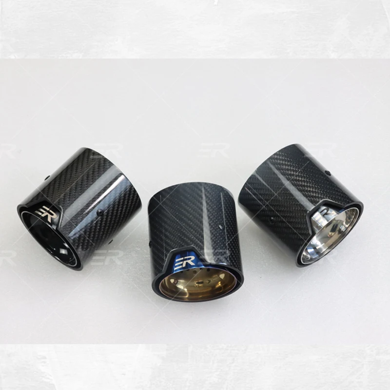 

1Pc Real Carbon Fiber 304 Stainless Steel Cars Accessories Muffler Exhaust System Pipe Universal Nozzle For Auto Modification