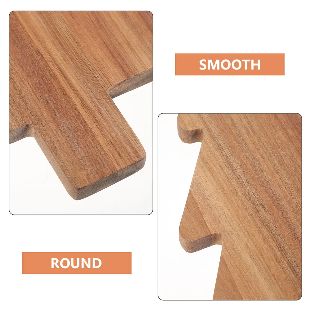 

2pcs Christmas Tree Shaped Wooden Cutting Board Serving Tray For Pizza Snack Charcuterie Home Decoration Fruit Board