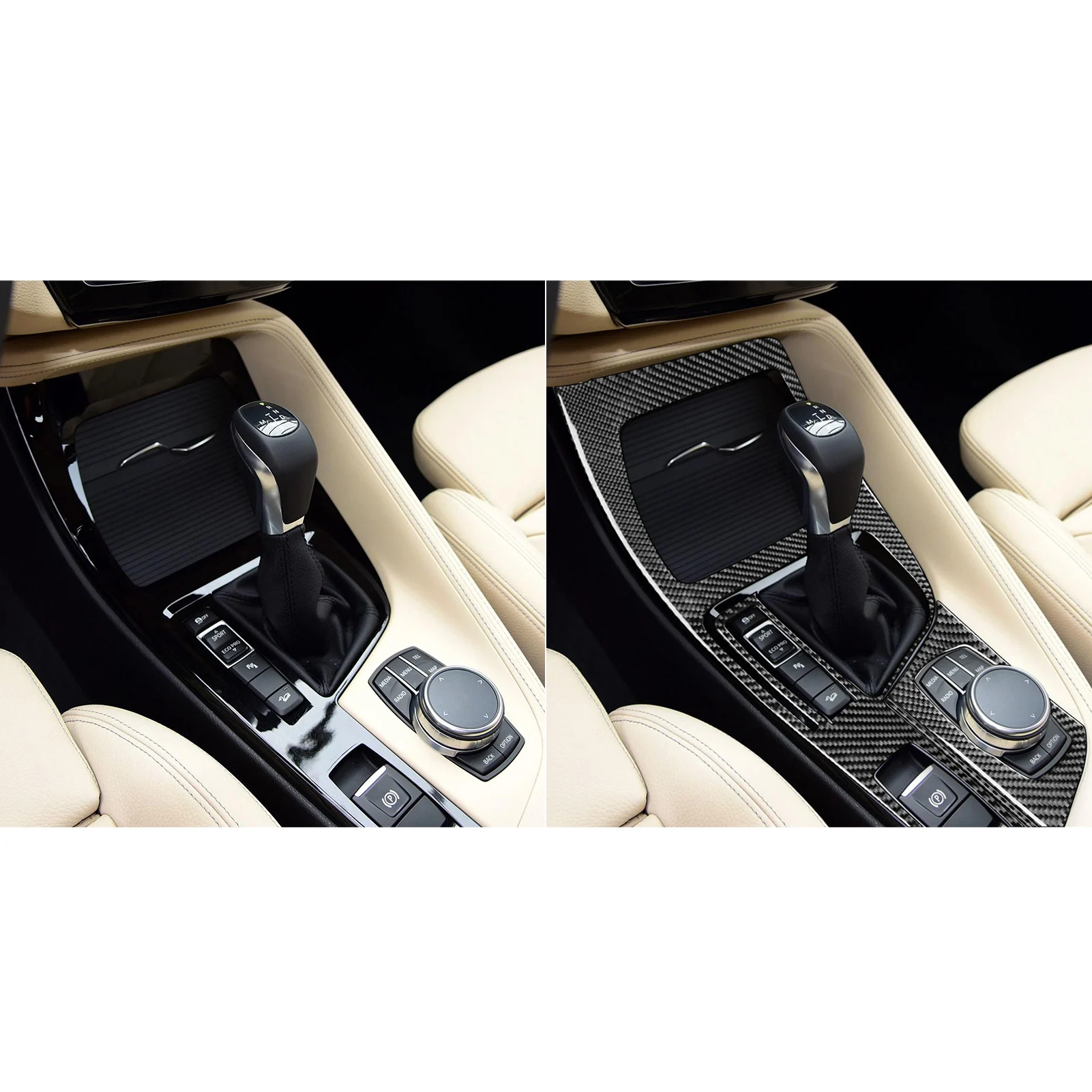 

For BMW X1 F48 2016-2021 X2 F39 2018-2021 Carbon Fiber Gear Shift Multimedia knob Control Panel Trim Set Car Accessories Sticker