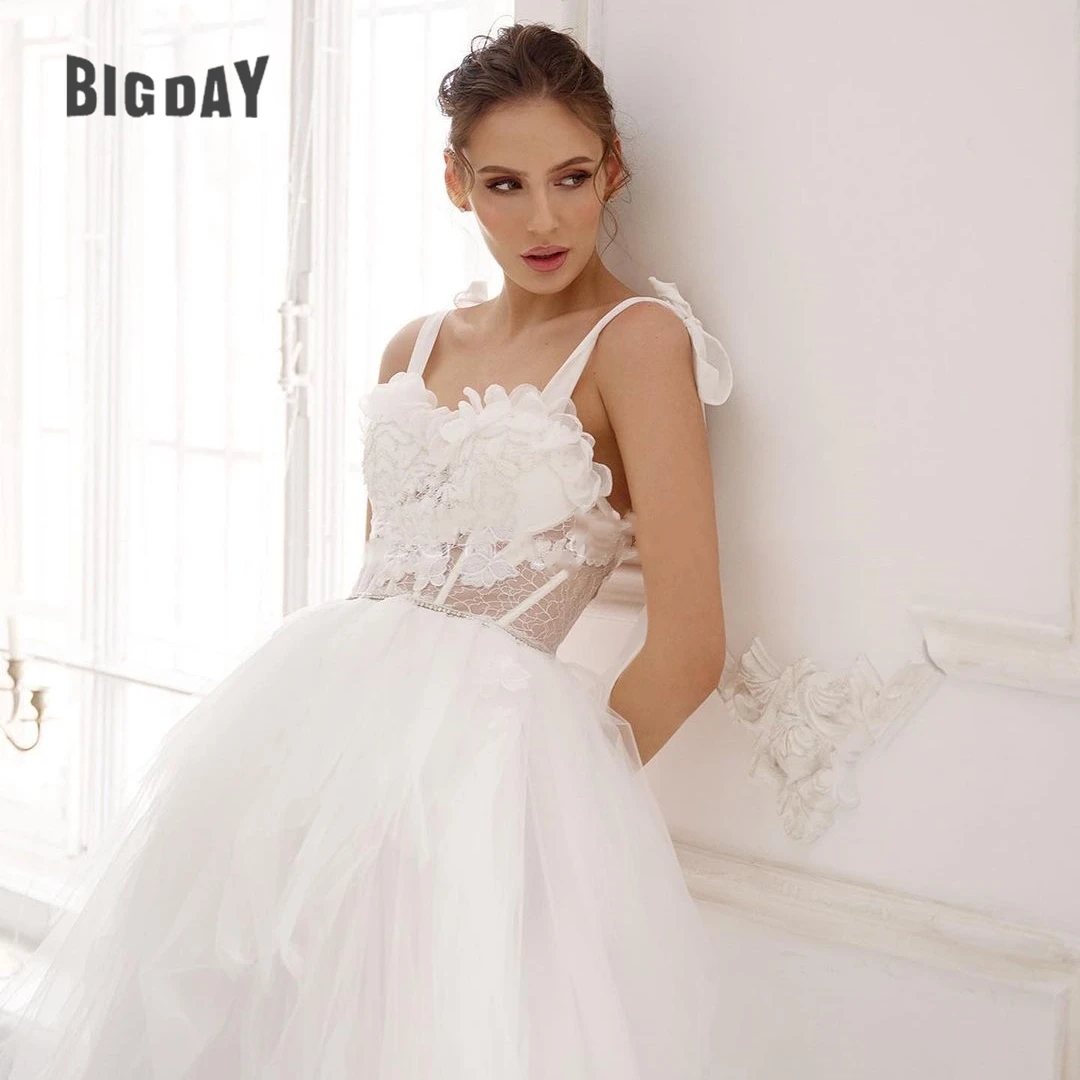 Exquisite Wedding Dress For Woman 2024 Boat-Neck A-Line Tulle Lace Appliques Sleeveless Bride Gown Court Train Vestido de Custom