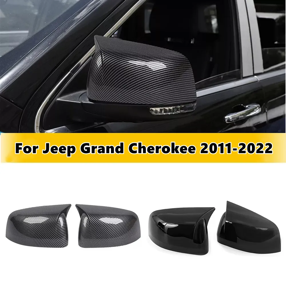 

2 шт. для Jeep Grand Cherokee 2011-2022, крышка бокового зеркала заднего вида, крышка крыла, внешняя отделка двери, аксессуары для украшения автомобиля