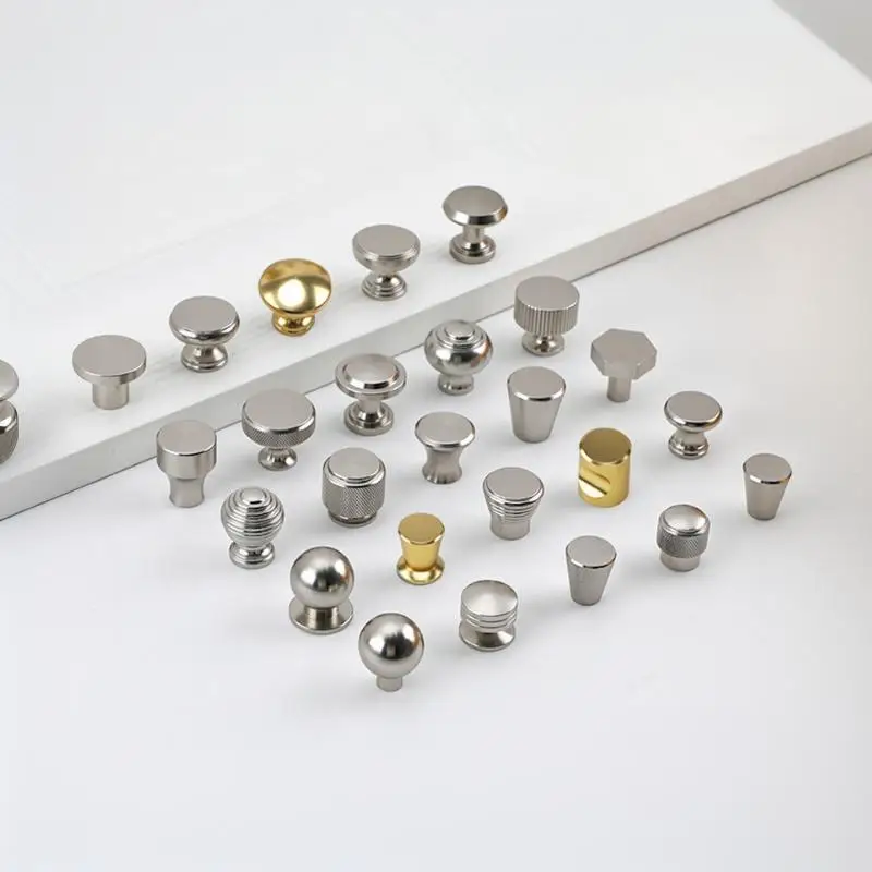 Silver Aluminum Single Hole Handle Minimalist Design Pull for Apartment Decor Wardrobe Drawer Cabinet Interior Decoration