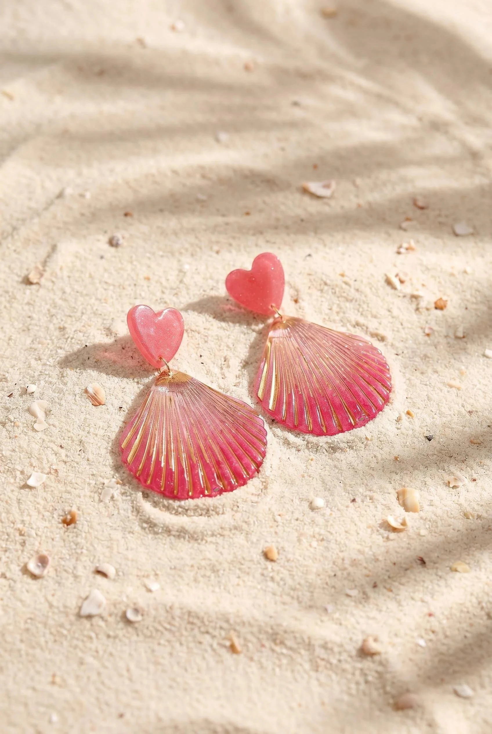 1pair Cute Casual Sparkling Acrylic Shell Conch Drop Earrings For Women For Summer Beach Vacation Season Jewelry