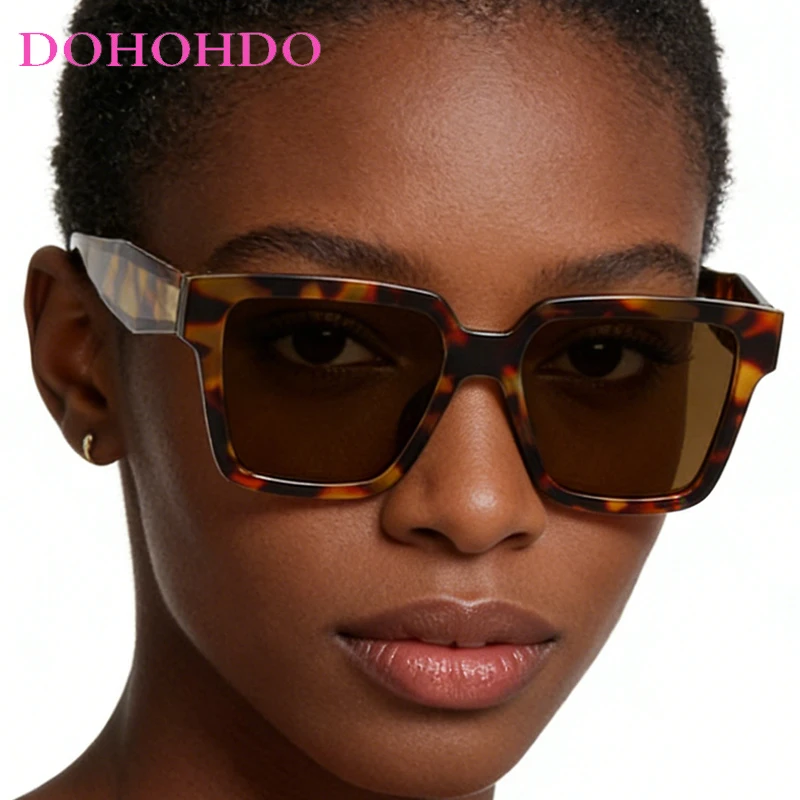 

DOHOHDO New Y2K Oversized Square Sunglasses Men Vintage Fashion Solid Shades Women New Retro Ins Trendy Protection Eyewear UV400