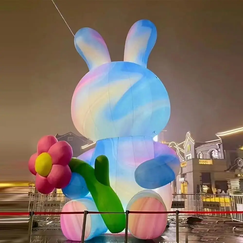 Inflatable Rabbit Outdoor Courtyard Lawn Decoration, Spring Rabbit, Built-in Lighting, Easter Decoration Square Party
