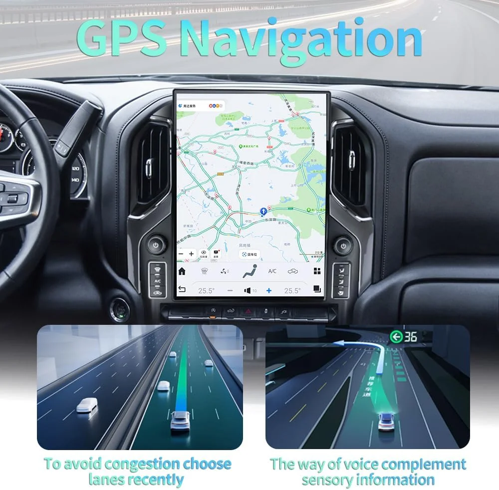 Krando 15.6'' Android Auto Stereo Car Navigation for Chevrolet Silverado GMC Sierra 1500 2019 - 2023 Head Unit Wireless CarPlay