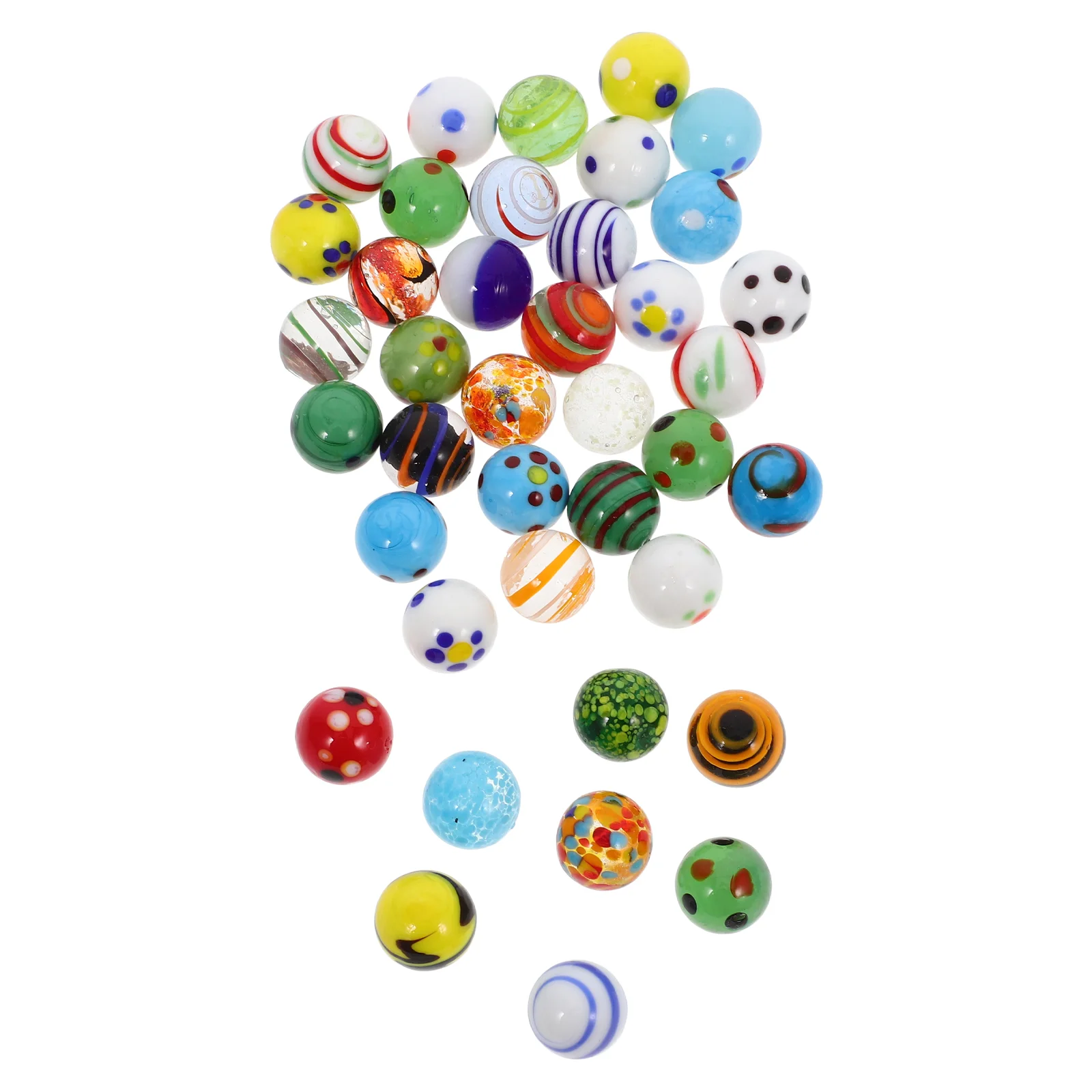 

38 Pcs Marble Game Run Glass Bead Marbles for Butterfly Feeder Aldult Child Stone Vase