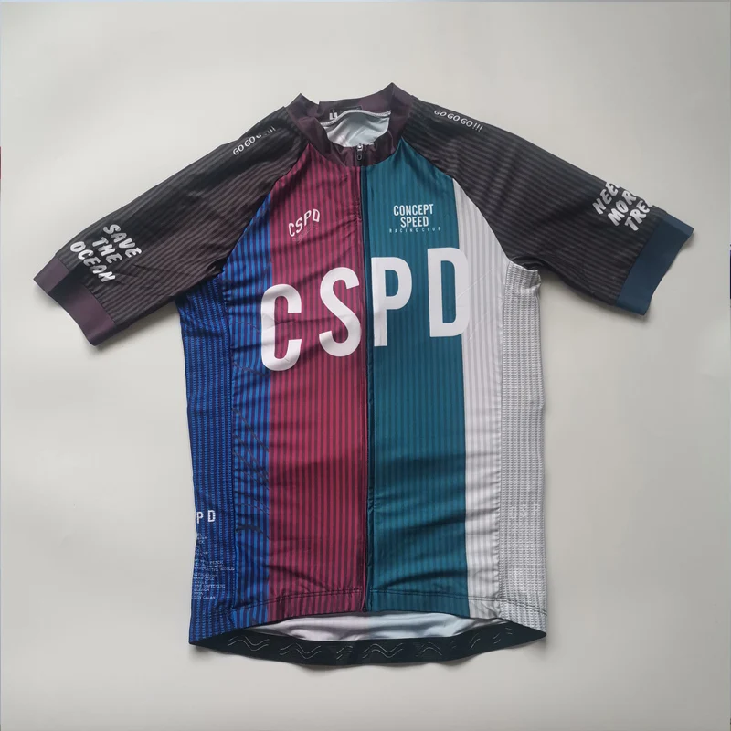 CSPD-Men\'s Lightweight Breathable Cycling Shirt, Milk Silk Bicycle Clothing, Short Sleeve, Pro Team, Aero Road Bike Jersey