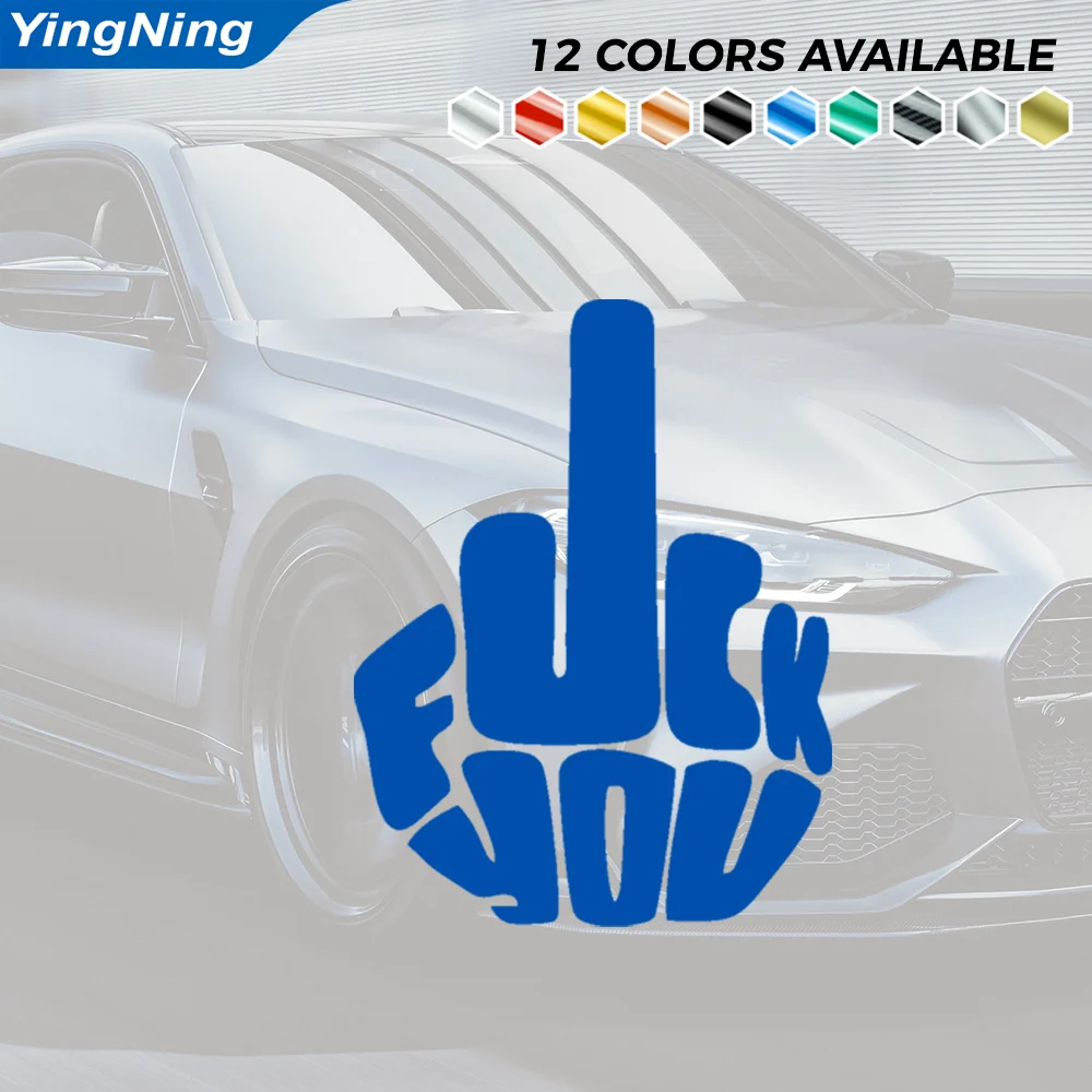 Funny Reflective Middle Finger Car Sticker Vinyl Window Decal Hand Gesture Bumper Door Body Self Adhesive Auto Accessories Style