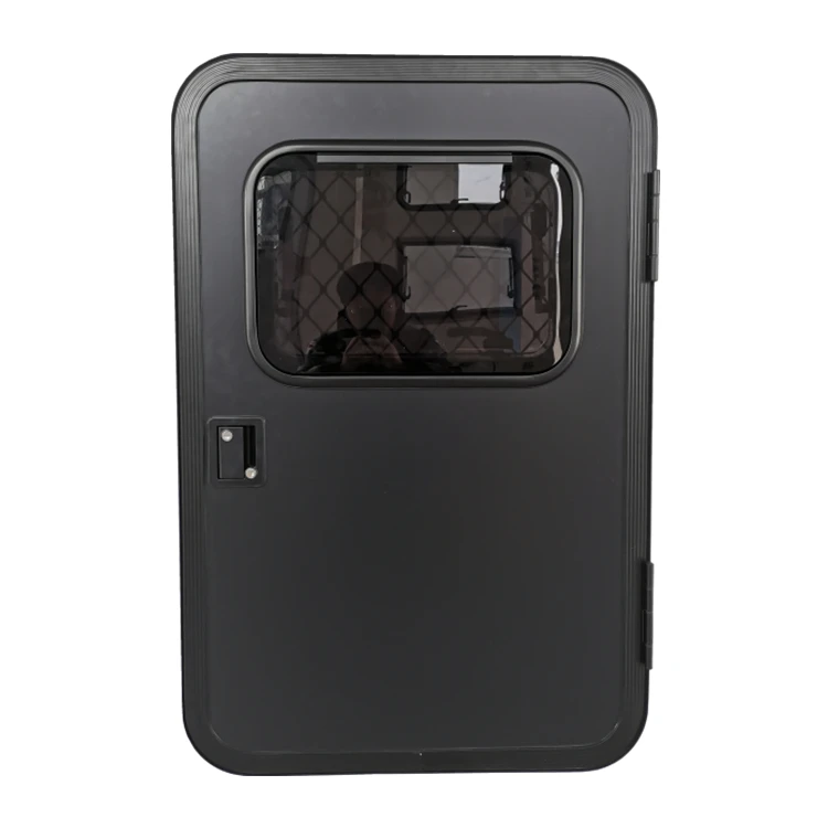 2025 TONGFA Tempered Glass Passenger Side & Driver Trailer Black Trailer Entry Door With Double Glaze Acrylic Escape Window