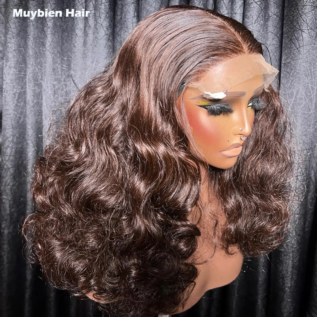 

450 High Density Brown Color Bouncy Curly Wig Human Hair 13x4 13x6 HD Lace Front Loose Body Wave Wigs for Woman Glueless Wigs