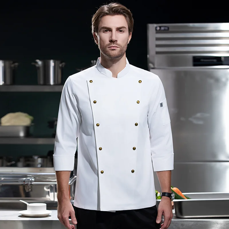 

Рабочая униформа шеф-повара, с длинными рукавами, для кейтеринга, ресторанов, столовых, кухонь отелей, осенняя одежда для поваров, для выпечки, кондитерских работ, для пекарей.