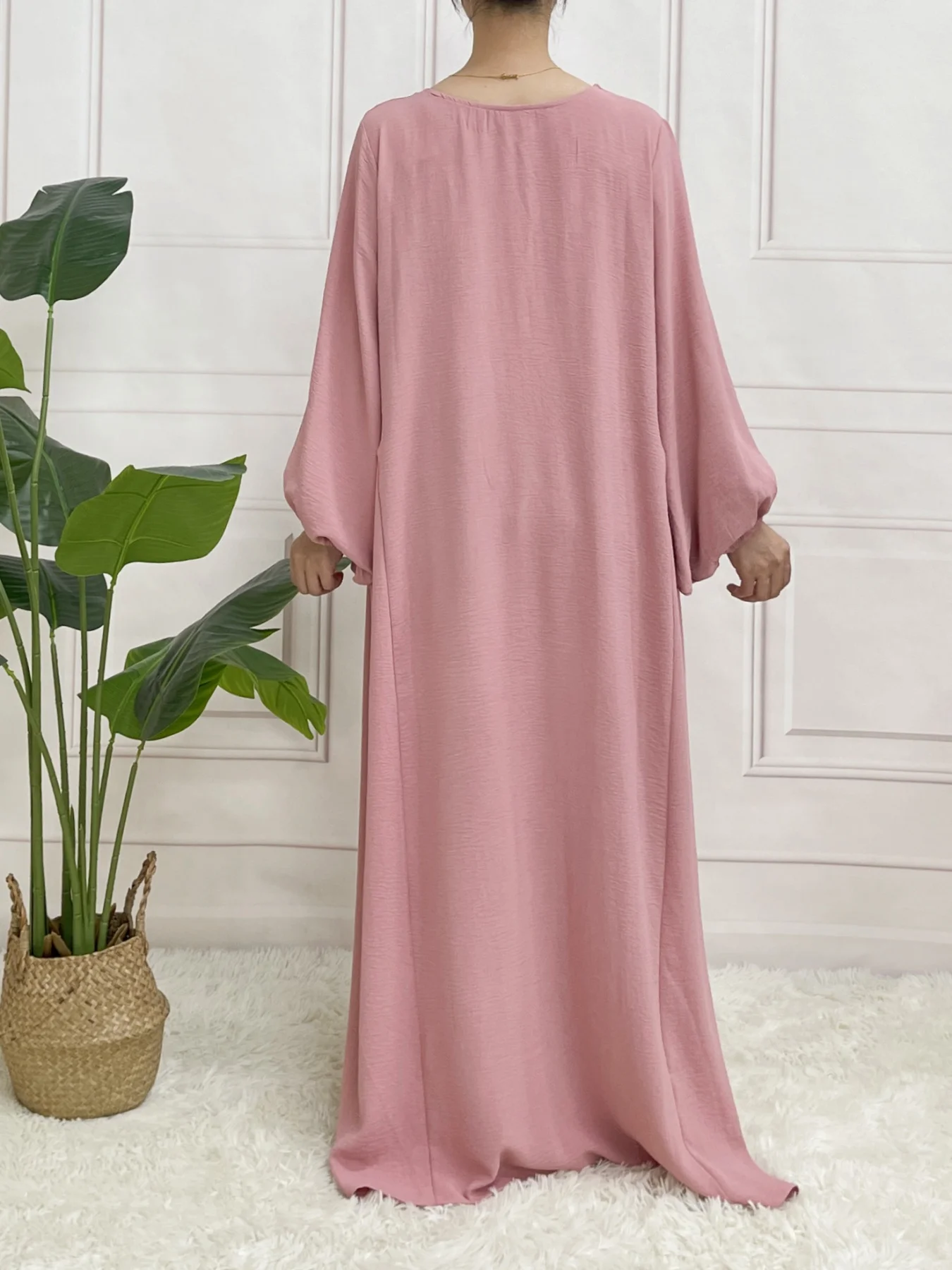 Ballseelve Abaya Modesty LongSleeve Cute Dress Muslim Soft Summer For Women