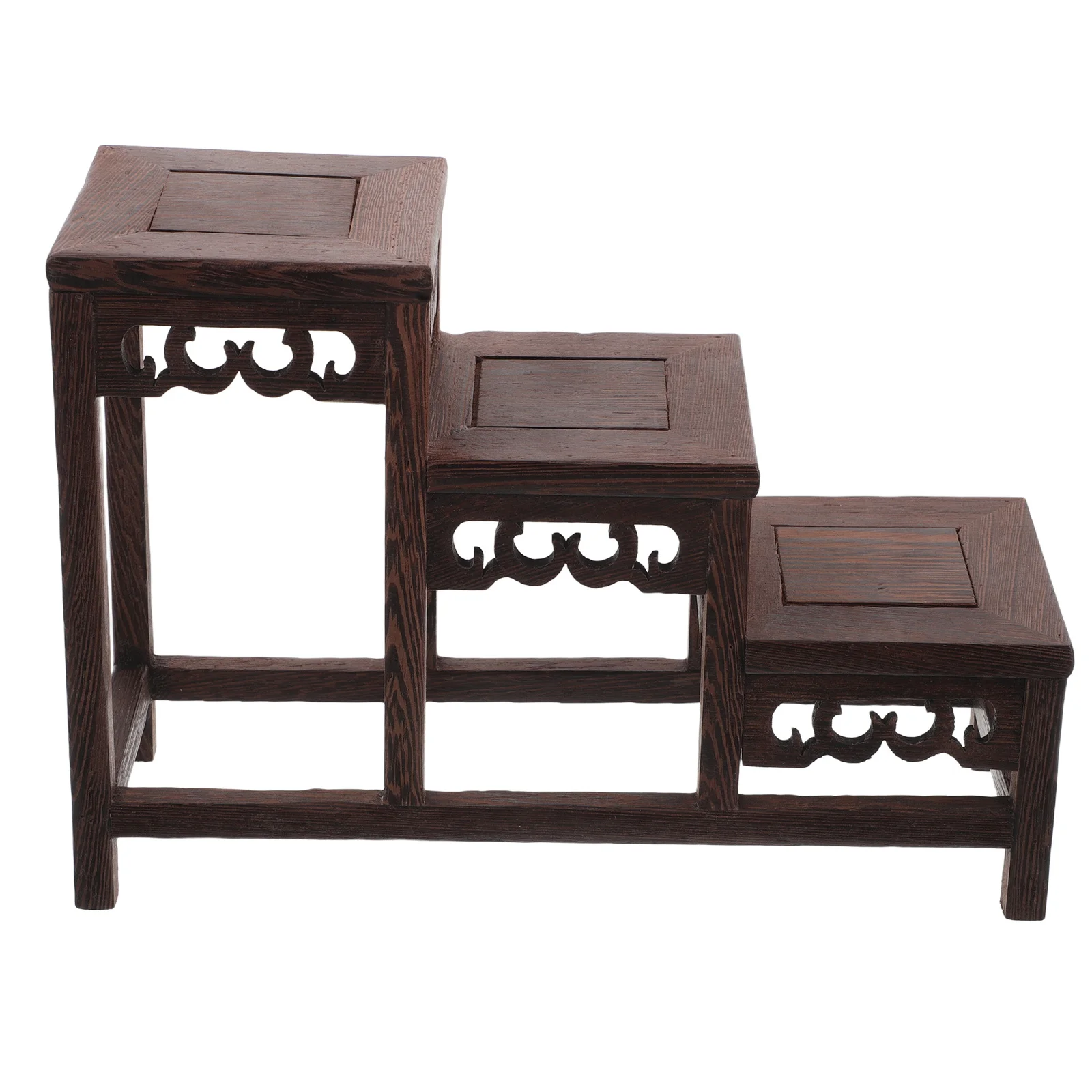 

Wood Display Shelf Stand Elegant Craftsmanship Wooden Collectibles Showcase For Home Office Decor Flower Plant Holder