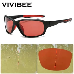VIVIBEE Red Fishing Sunglasses Polarized Men UV400 Ourdoor Anti Glare Goggles Women Easy Float Eyeglasses