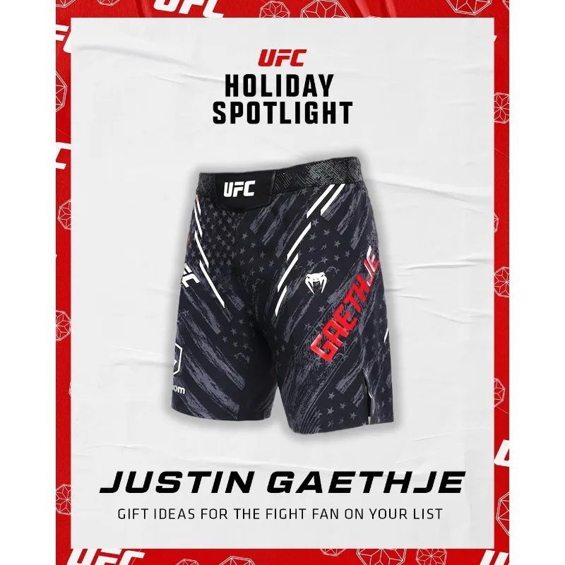 

2026 UFC Top Boxer Justin Gaethje Fight Night Shorts for Men Women MMA Training Muay Thai Shorts Fighting Jujitsu Sports Shorts