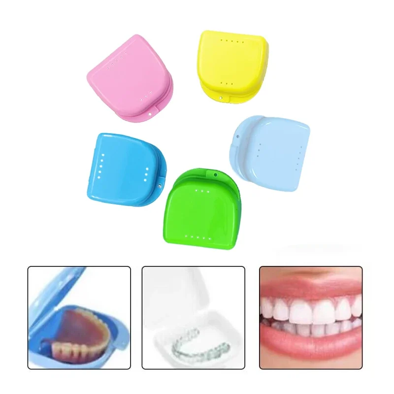 ฟันปลอมจัดฟันกรณีทันตกรรม Retainer Mouth GUARD ฟันปลอมเก็บกล่องพลาสติก Oral สุขอนามัยอุปกรณ์ Organizer