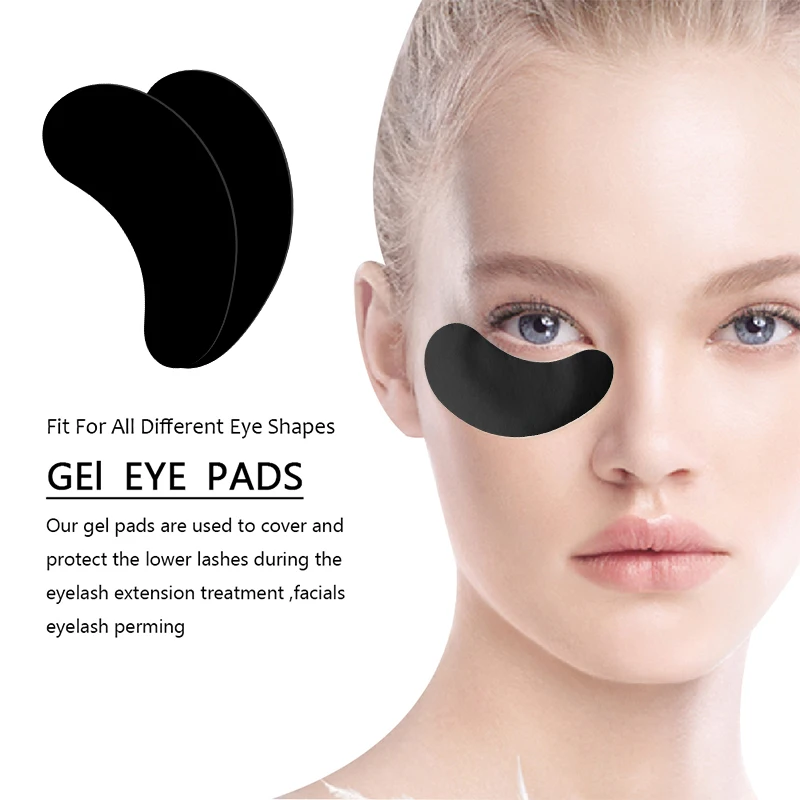 50/100Pairs Padding Black Patches for Eyelash Extension Eye Gel Pads Hydrogel Isolate Rays Paper Stickers Wraps Makeup Tools