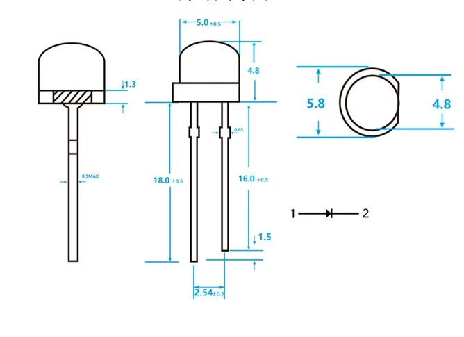 100 stks Transparante F5 4.8mm strohoed rechte inbrengen kristal light-emitting diode clear diode heldere leds voor zaklamp