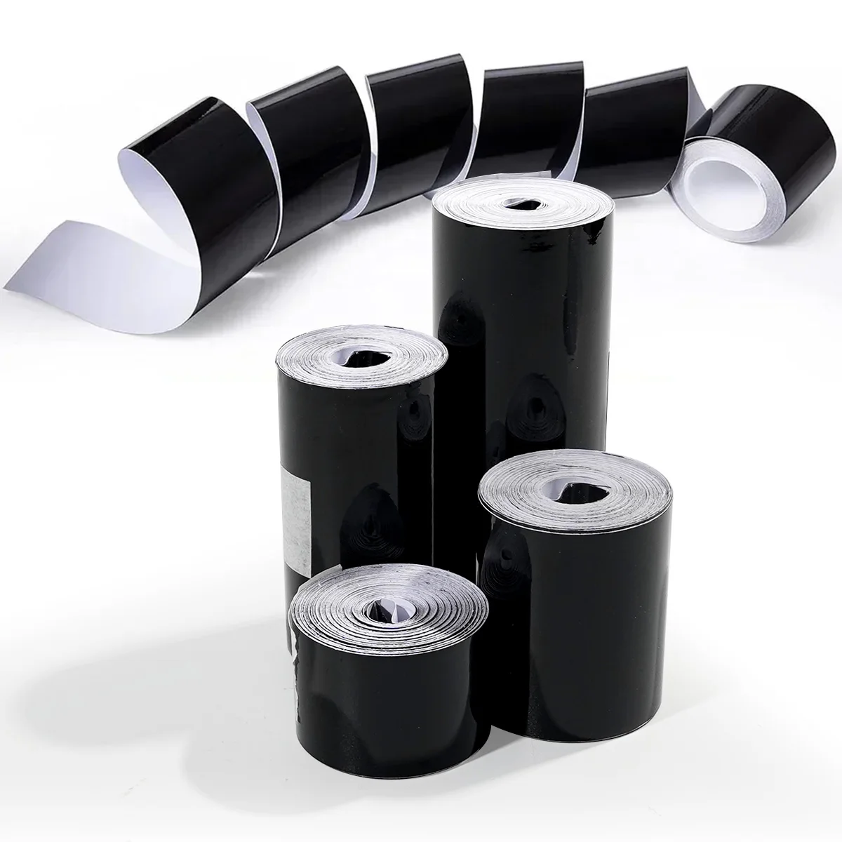 3/5/7/10CM Glänzende Schwarze Vinyl-Folienstreifen Fenster-Zierleisten-Folie Auto-Innenraum Säulen-Aufkleber für Fahrzeuge – Detail 7