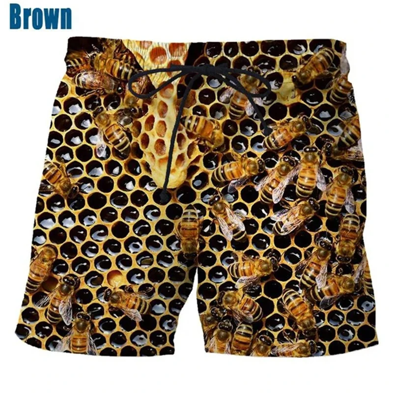 I più nuovi pantaloni da spiaggia con stampa 3D ape moda novità Animal Honey Bee pantaloncini Casual maschili Streetwear pantaloni corti traspiranti vestiti