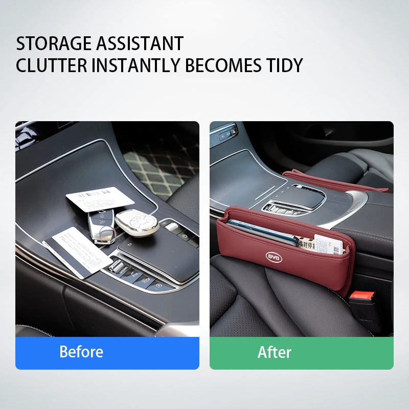 Car Accessories Seat Gap Organizer Box Leak-proof Storage Bag For BYD Tang F3 E6 Atto3 Yuan Plus Song Max F0 G3 I3 Ea1 Dmi 2din