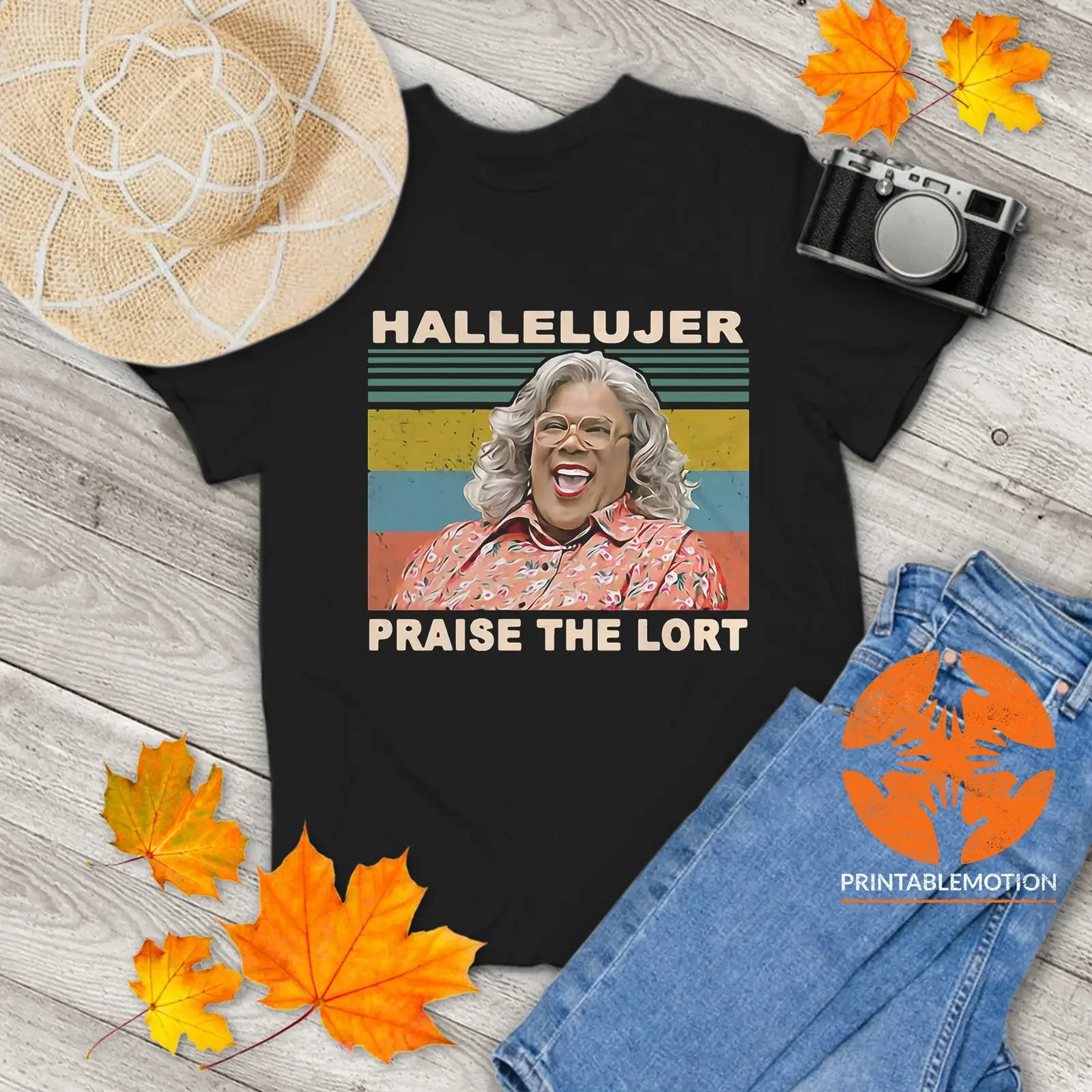 Hallelujer Praise The Lort Vintage T Shirt Madea Funny Quote Retro Christmas For Family vintage Washed Soft Comfortable