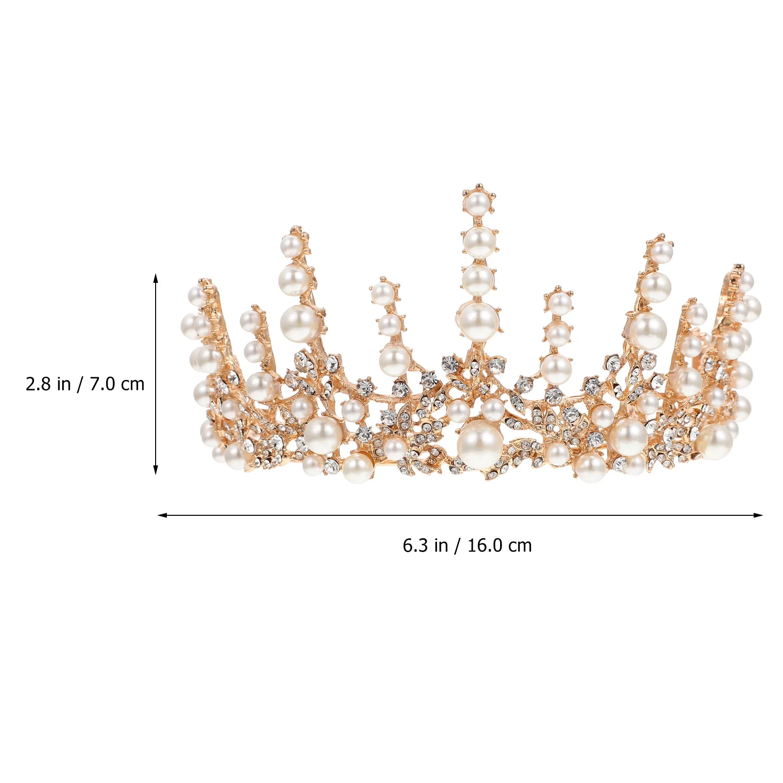 

Pearl Crown Headdress Women Hair Accessories Wedding Bride Alloy Tiara Vintage Design Pearl Decorating Chic Brightness