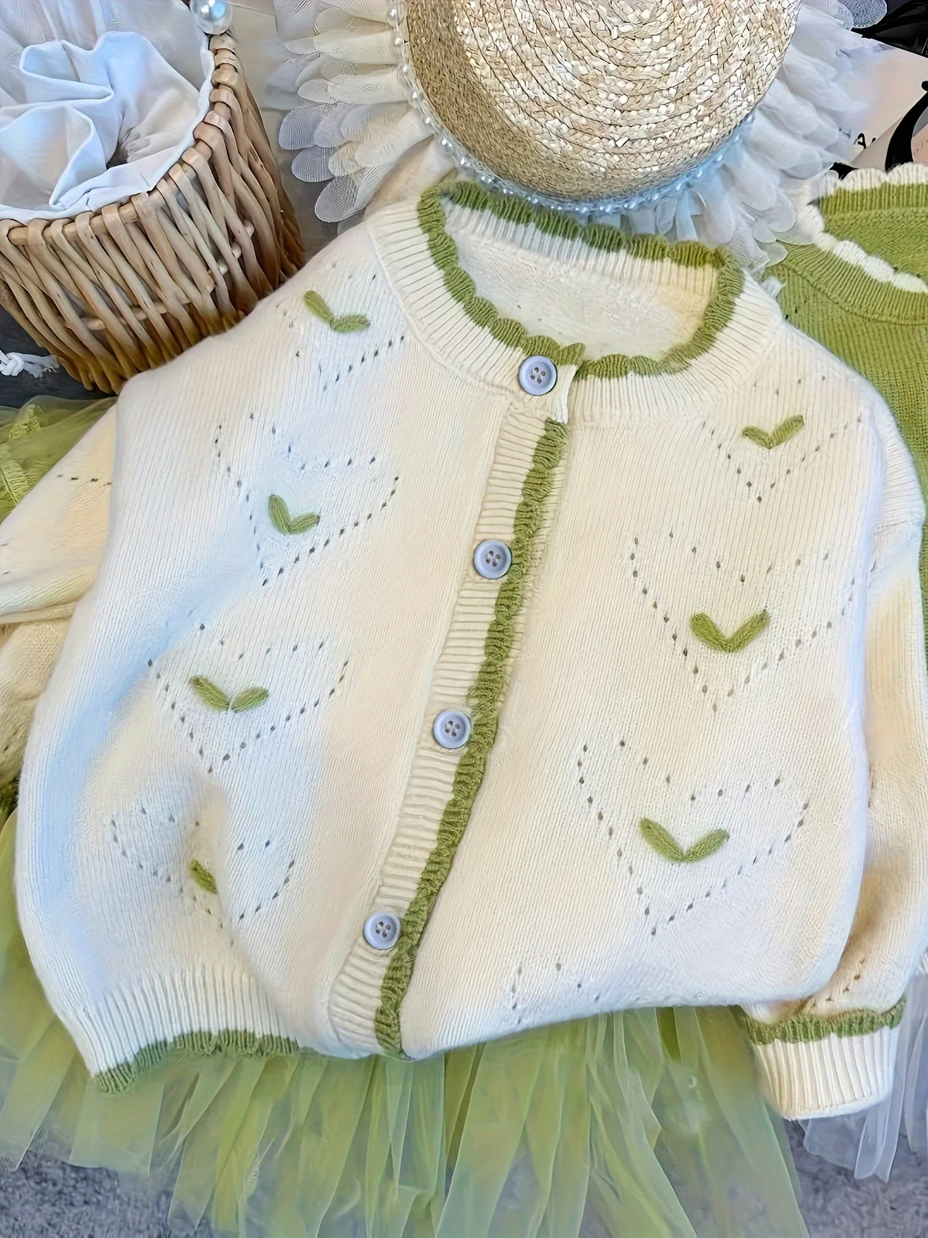 

Весенне-осенний свитер для девочек, кардиган, новый корейский стиль, детские вязаные топы, самые легкие для подходящих девочек, вязаный повседневный топ