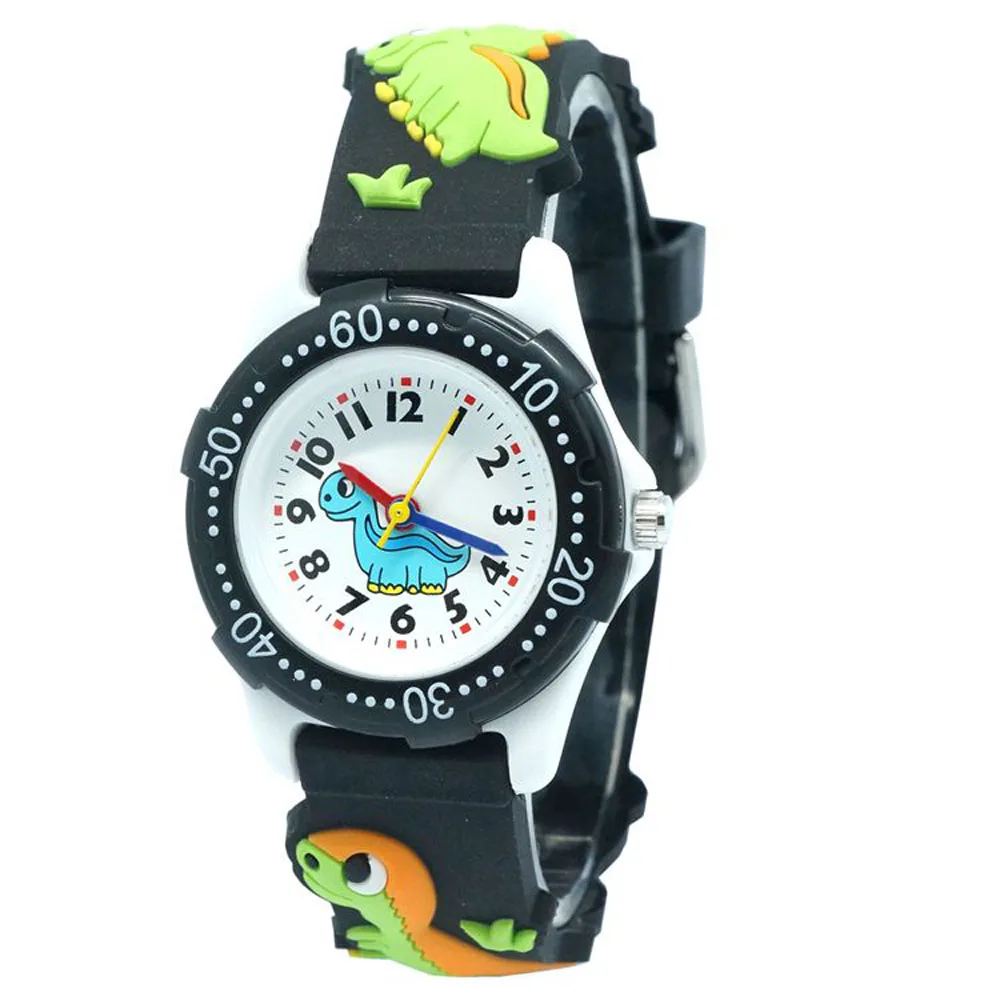 Cute Fashion New Cool Cartoon Dinosaur Digital Quartz Watches For Children Boys Girls Little Baby Students Learn Time Waterproof