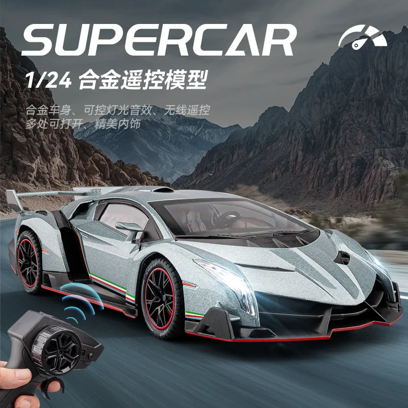 1:24 Veneno RC Supercar Sports Car Alloy Metal Diecast Model Car Outdoor Radio Remote Control Car Christmas Gift