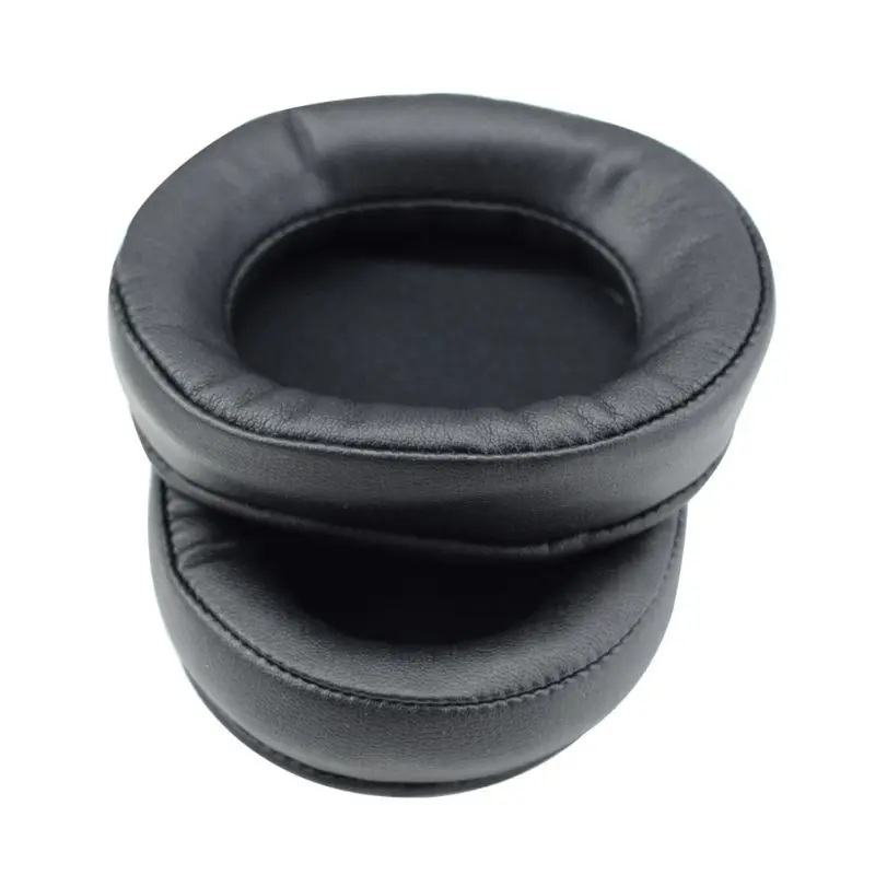 1Pair Cushion Round Foam PU Leather Headset Cushion for Audio Technica ATH WS110