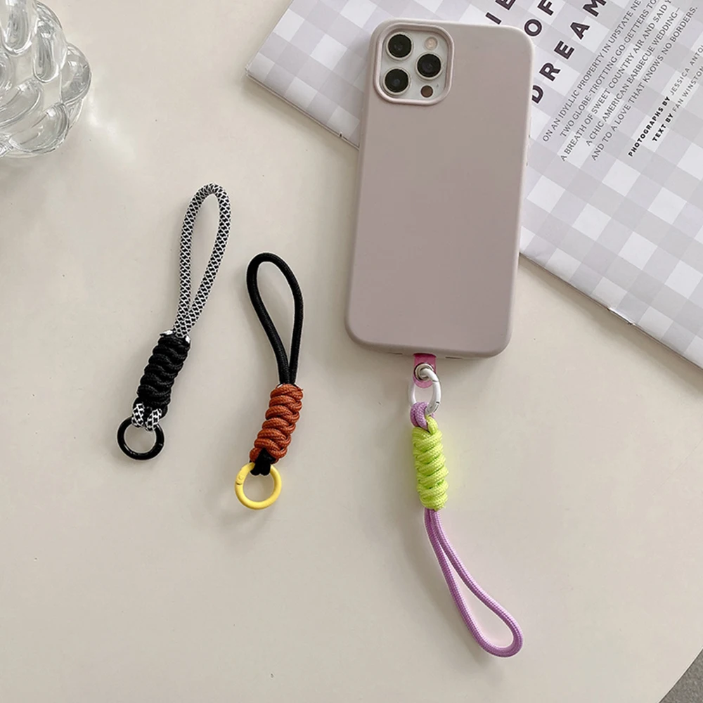 Creative Hand Woven Keychain For Mobile Phone Lanyard Anti Lost Knot Rope Strap Key Ring Men Women Car Key Holder Key Accessory