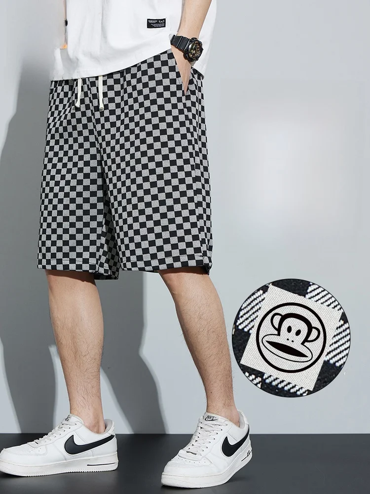 

PaulFrank American Retro Ice Silk Sports orts Men's Summer Thin Breathable Casual Mid-Length Pants Straight Leg Fit