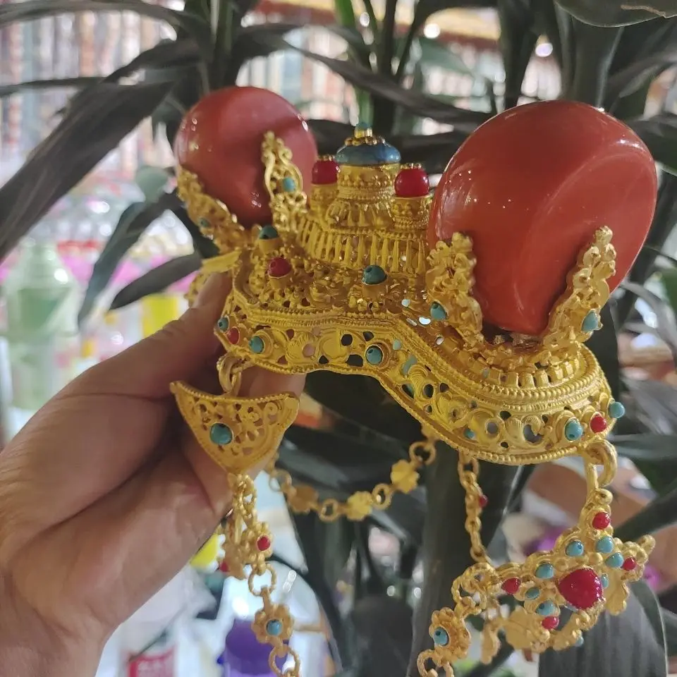 

Tibetan jewelry children's alloy gold-plated new crown-shaped headgear gold