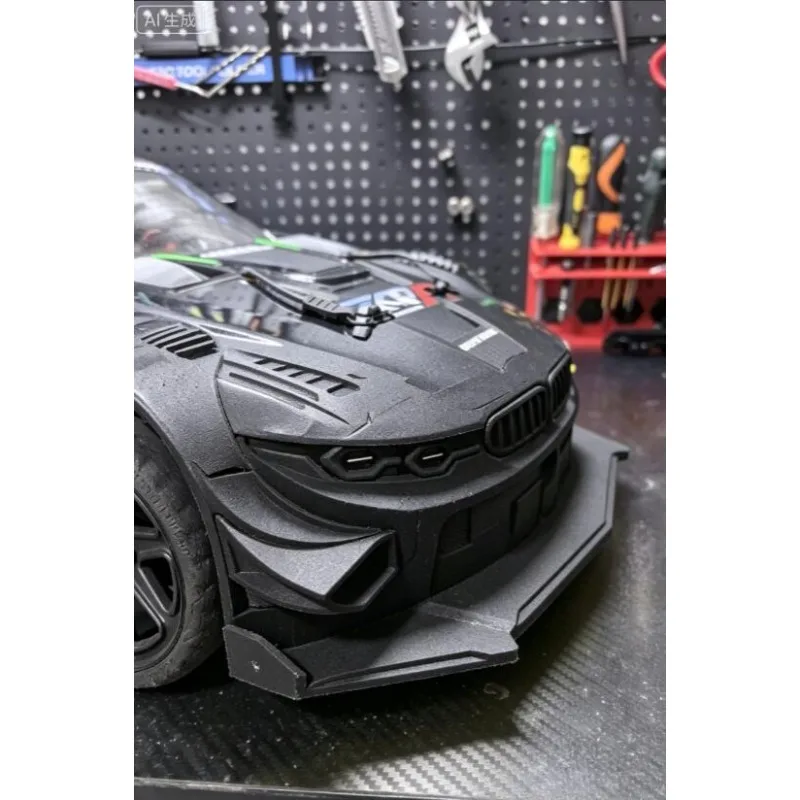 For 1:8 KKPIT ZQR 3D Printed TPU Front Lip Wind Splitter Front Bumper, Side Wing Protect Body, Replace OEM PC Bumper RC Parts