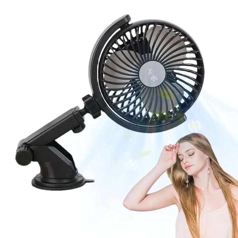 

Car Cooling Fan Car Camping Fan Rechargeable Quiet 360 Adjustable Suction Cup 3 Speed Ventilating Blower For Desk Bed Bedroom