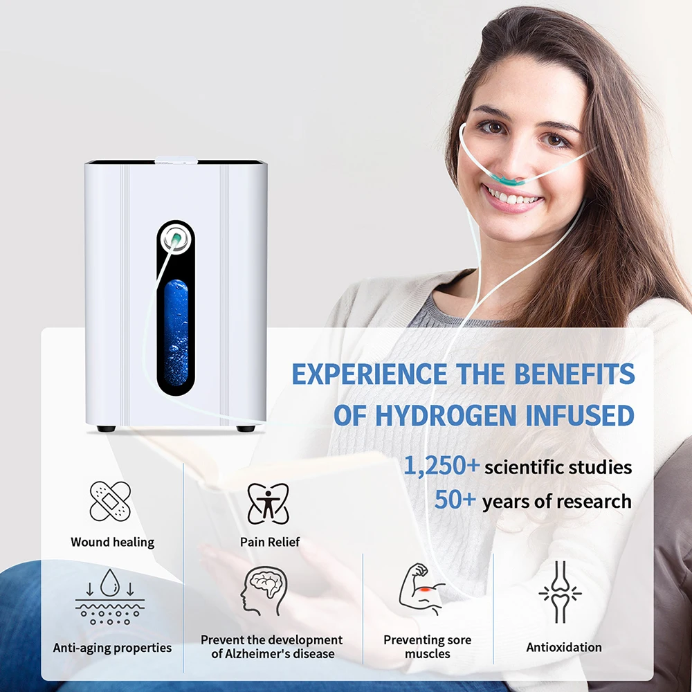 Suyzeko جهاز استنشاق الهيدروجين 150 مللي عالية النقاء النقي H2 آلة العلاج آلة استنشاق الهيدروجين الجزيئي المياه المؤين وتنقية