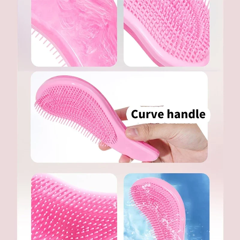 2 PCS Scalp Hair Brush Magic Detangling Comb Anti-Static Scalp Massager Comb Portable Hair Care Set Salon Hair Styling Tools