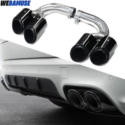 Quad Exhaust Tip For Porsche Cayenne 9Y0 3.0T Hybrid Petrol Muffler Tip Tailpipe Exhaust System Nozzle Tips 2018 to 2024
