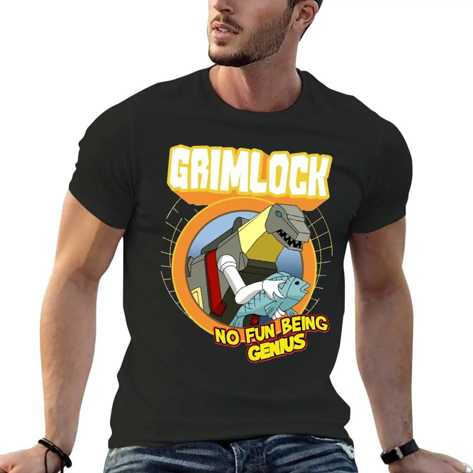 Grimlock not genius Essential T Shirt T-Shirt custom t shirt Short sleeve blank t shirts Men's cotton t-shirt