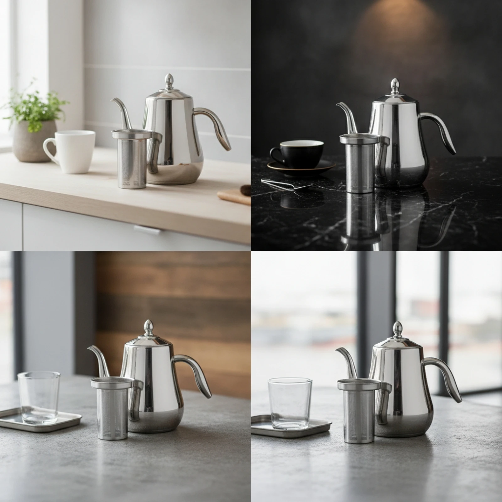 Gooseneck Tea Kettle with Lid Exact Stainless Steel Kettle with Filter Steady Pour Rust-Resistant for Kitchen
