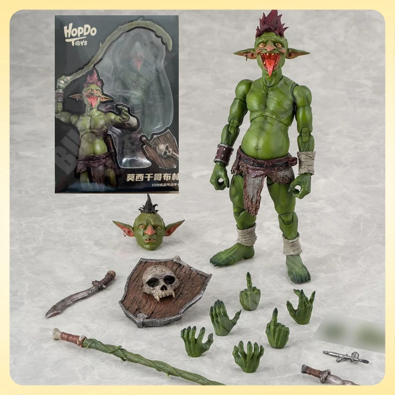 

Коллекционная фигурка HOPDO TOYS: Гоблин с прической Мохавк, масштаб 1/12, полностью подвижная, фэнтезийное существо, 14 см, игрушка-подарок
