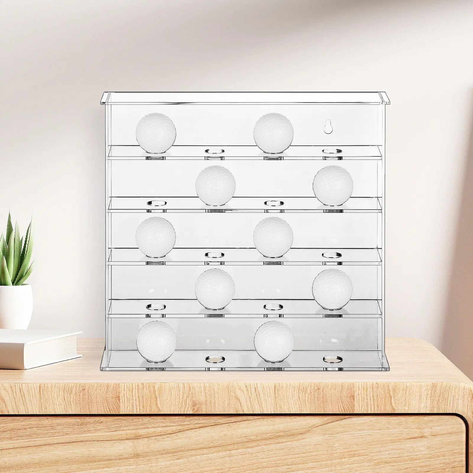 Golf Ball Display Holder Case 20 Slots Wall Mount Acrylic Organizer Storage Rack for Collector Display Golf Decor