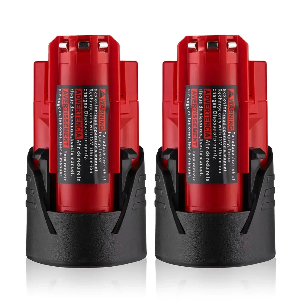 for Milwaukee M12 12V Battery 6000mAh Li-ion Replacement Batteries Milwaukee M12 Cordless Tools 48-11-2402 48-11-2411 Batteries